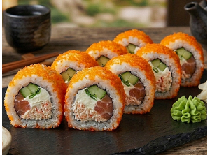Каліфорнія з с/с  лососем і сиром (210 г.)